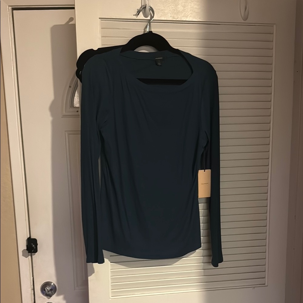 Elegant Teal Long Sleeve Top